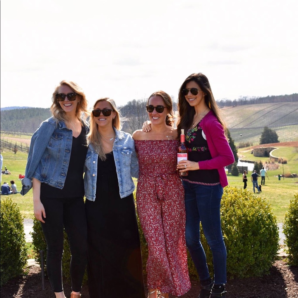 BEHOLD RED FLORAL PRINT OFF-THE-SHOULDER JUMPSUIT